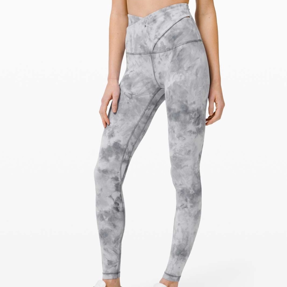 Lululemon Align Pant 28" Criss Cross Waist 6 Diamond Dye Stargaze Pitch Grey